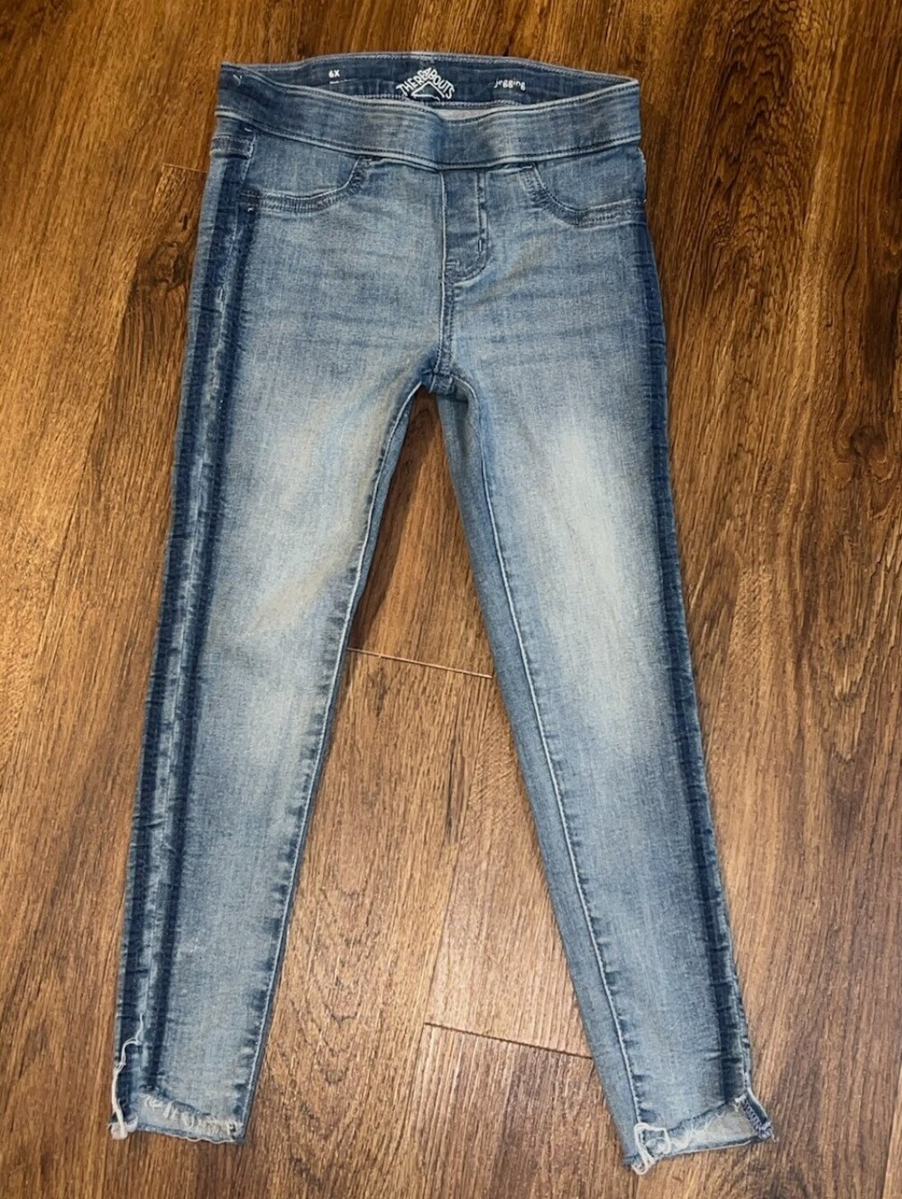 Girls Light Blue Washed Jeggings